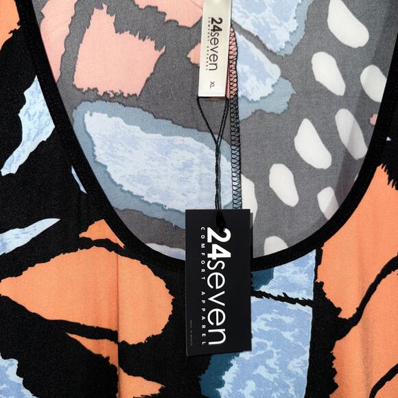 24/7 Comfort Apparel Butterfly Print Scoop Neck Tank Top, orange butterfly XL - Picture 4 of 6